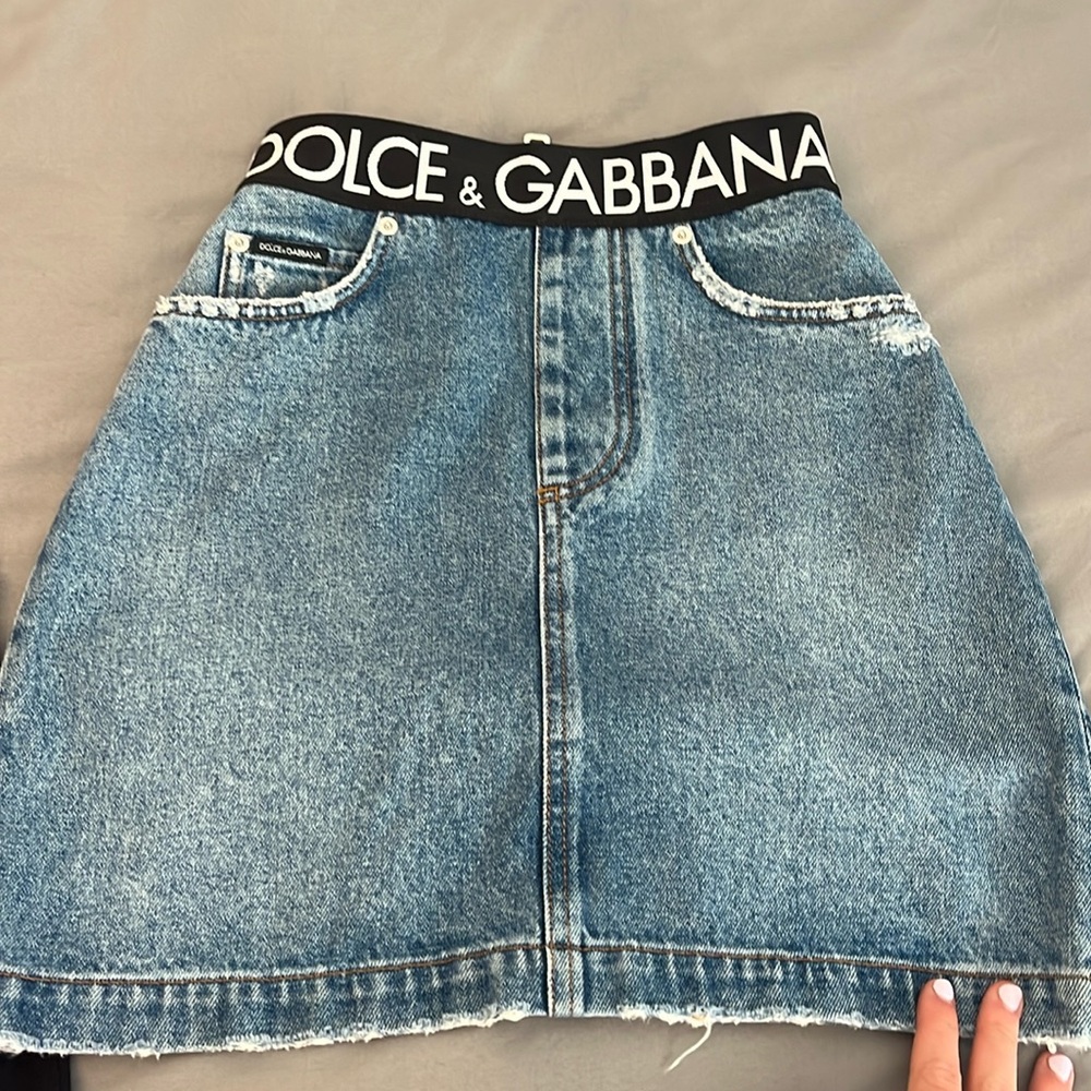 Dolce and Gabbana denim mini skirt